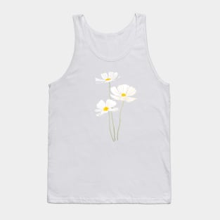 3 white cosmos flowers ink and watercolor Tank Top